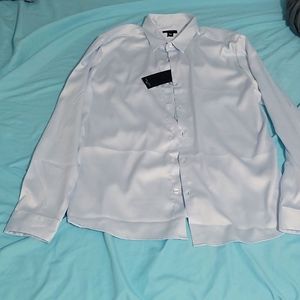 Men's Satin Blue New Look Dress Shirt